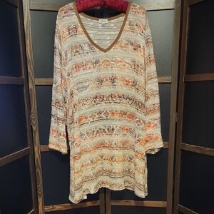 Avenue Women's Multicolor V-Neck Tunic